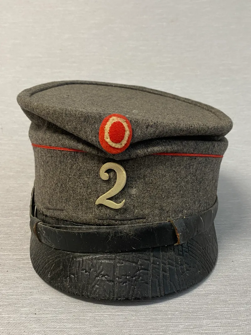 Original dansk model 1915 kepi - flot stemplet og dateret