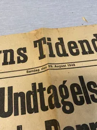 Original dansk spiseseddel - ww2