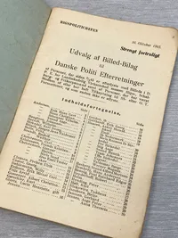 Sjælden originalt efterlysnings hæfte på danske SS’ere, krigsforbrydere mm.