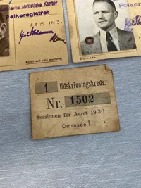 Sjældent lot på dansk politibetjent og modstandsmand - hans originale id kort og falske samtidige id kort medfølger