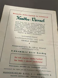 Sjældent hæfte fra Landbrugernes Sammenslutning der var en del af det Danske Nazist parti