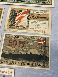 Samling originale danske nødsedler 1920