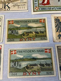 Samling originale danske nødsedler 1920
