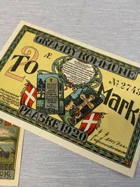 Samling originale danske nødsedler 1920