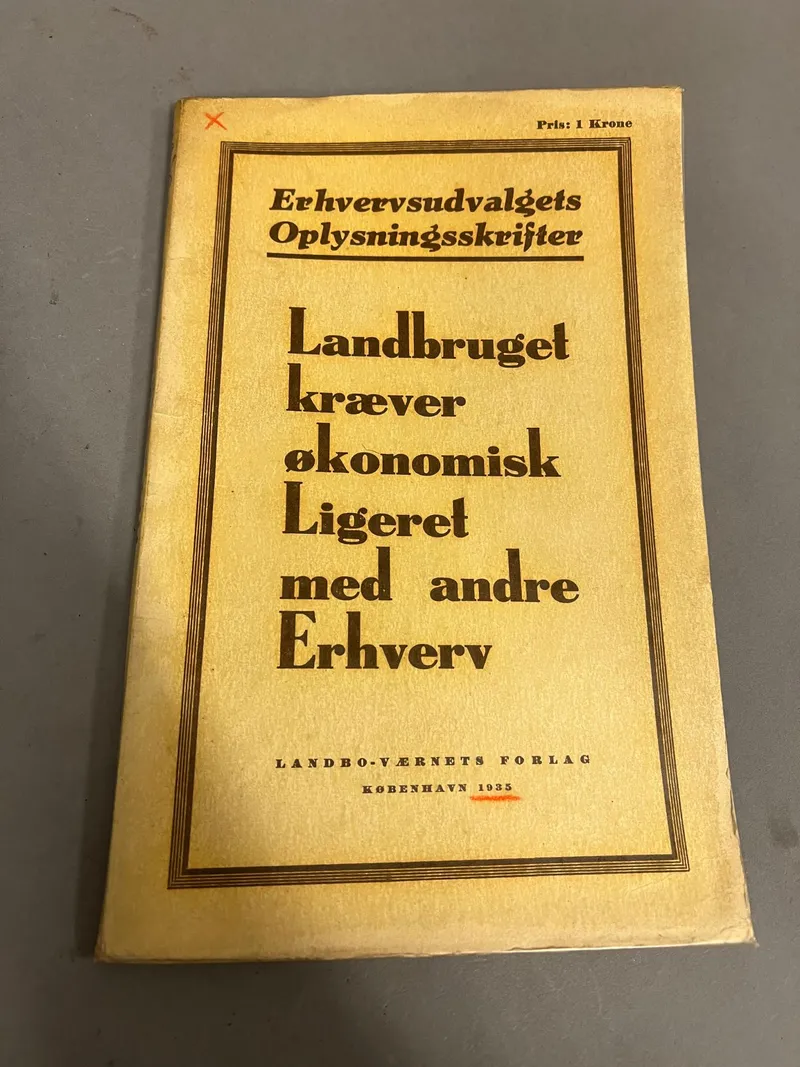 Sjældent hæfte fra Landbrugernes Sammenslutning der var en del af det Danske Nazist parti