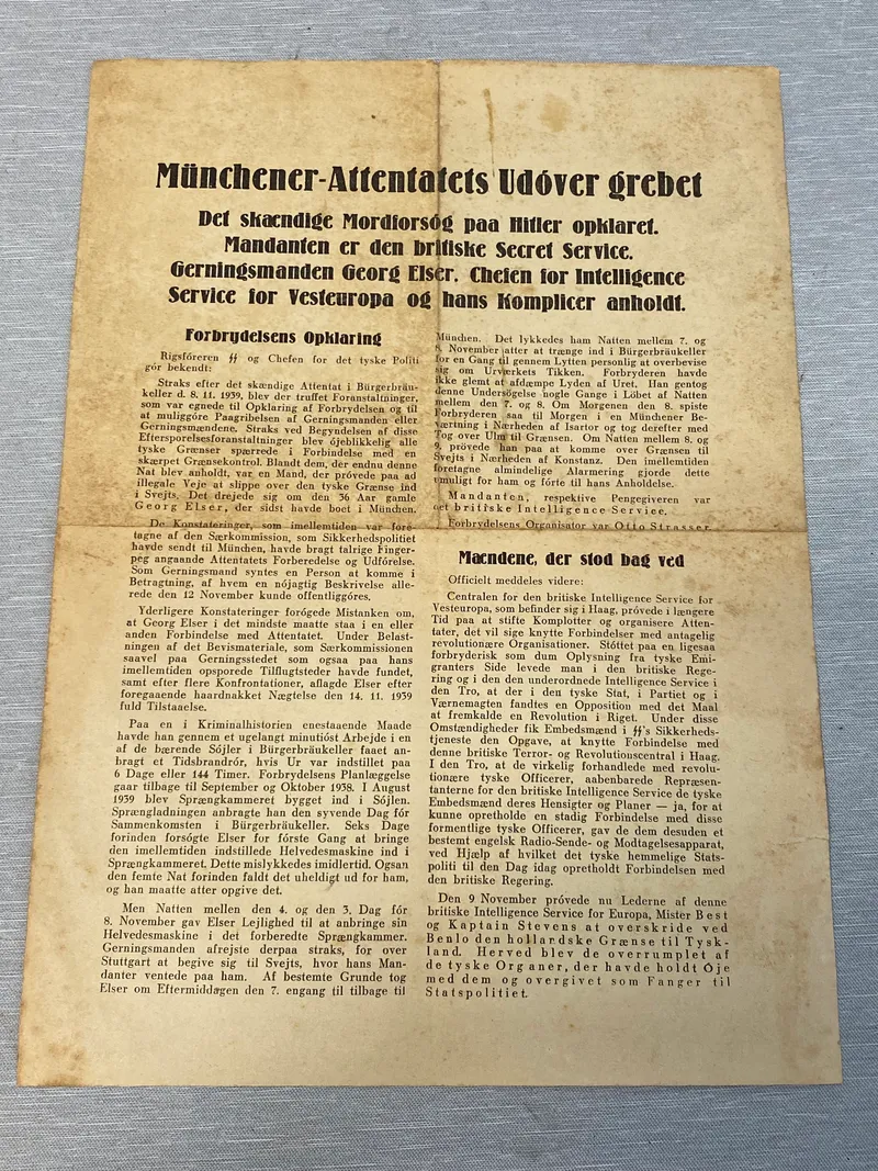Originalt Nazistisk propaganda på Dansk