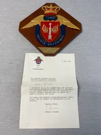 Original plakette m brev - Luftmeldekorpset