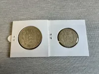 Originale Danske sølv 2 og 1 kr 1876