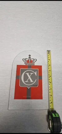 Originalt Stort glas kongemærke, brugt i forretninger der solgte kongemærker under WW2, til display