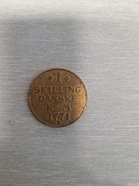 Original Dansk 1 skilling 1771