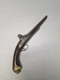 Original 17 tals flintepistol med guldindlæg