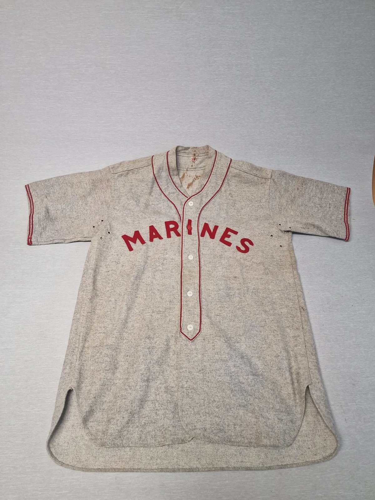 Original WW2 trøje for USMC Baseball team, ekstremt sjælden