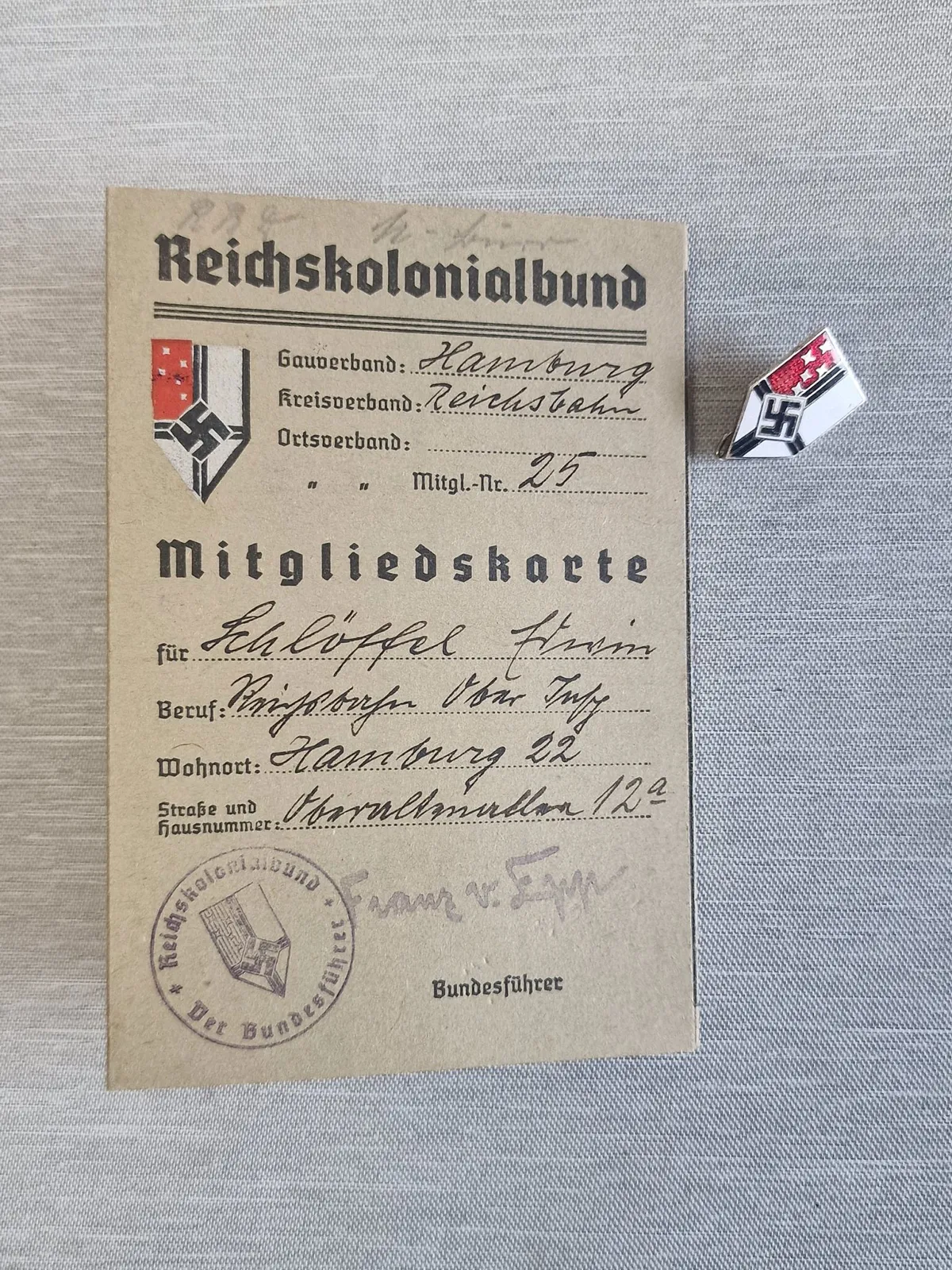 Originalt Tysk ID med pin