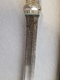 Original sølvmonteret Dha sværd fra Siam, uhyggelig skarp