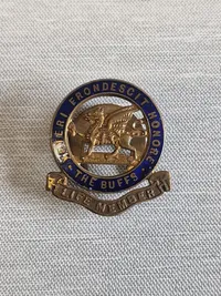 original pin livsvarigt medlem af The Buffs, givet til Dansker der var i Allieret tjeneste under WW2