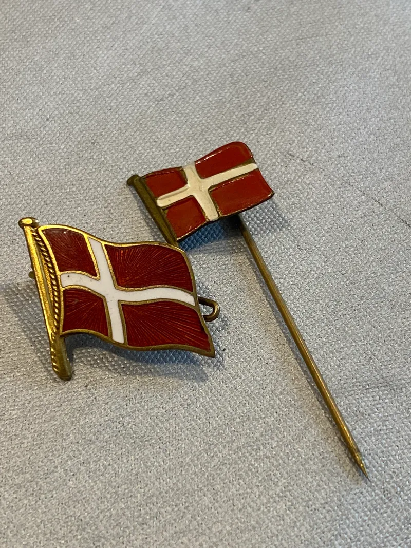 Originale danske nationale pins fra tiden omkring WW2
