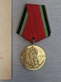 Original russisk medalje med tildelingspapirer