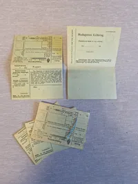 Lot originale mini brevkort, dansebilletter mm.