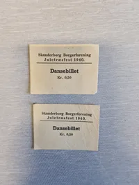 Lot originale mini brevkort, dansebilletter mm.