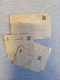 Lot originale mini brevkort, dansebilletter mm.
