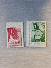 Lot originale mini brevkort, dansebilletter mm.