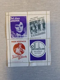 Lot originale mini brevkort, dansebilletter mm.