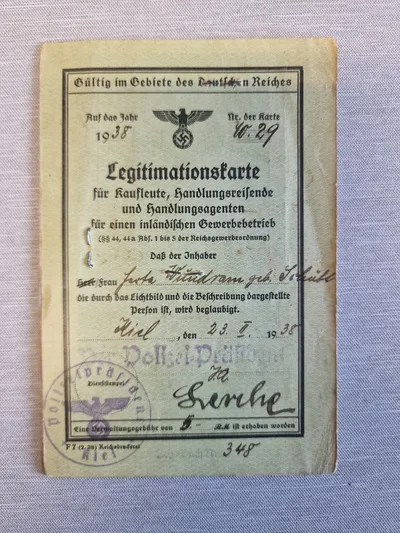 Originalt tysk legitimationskort