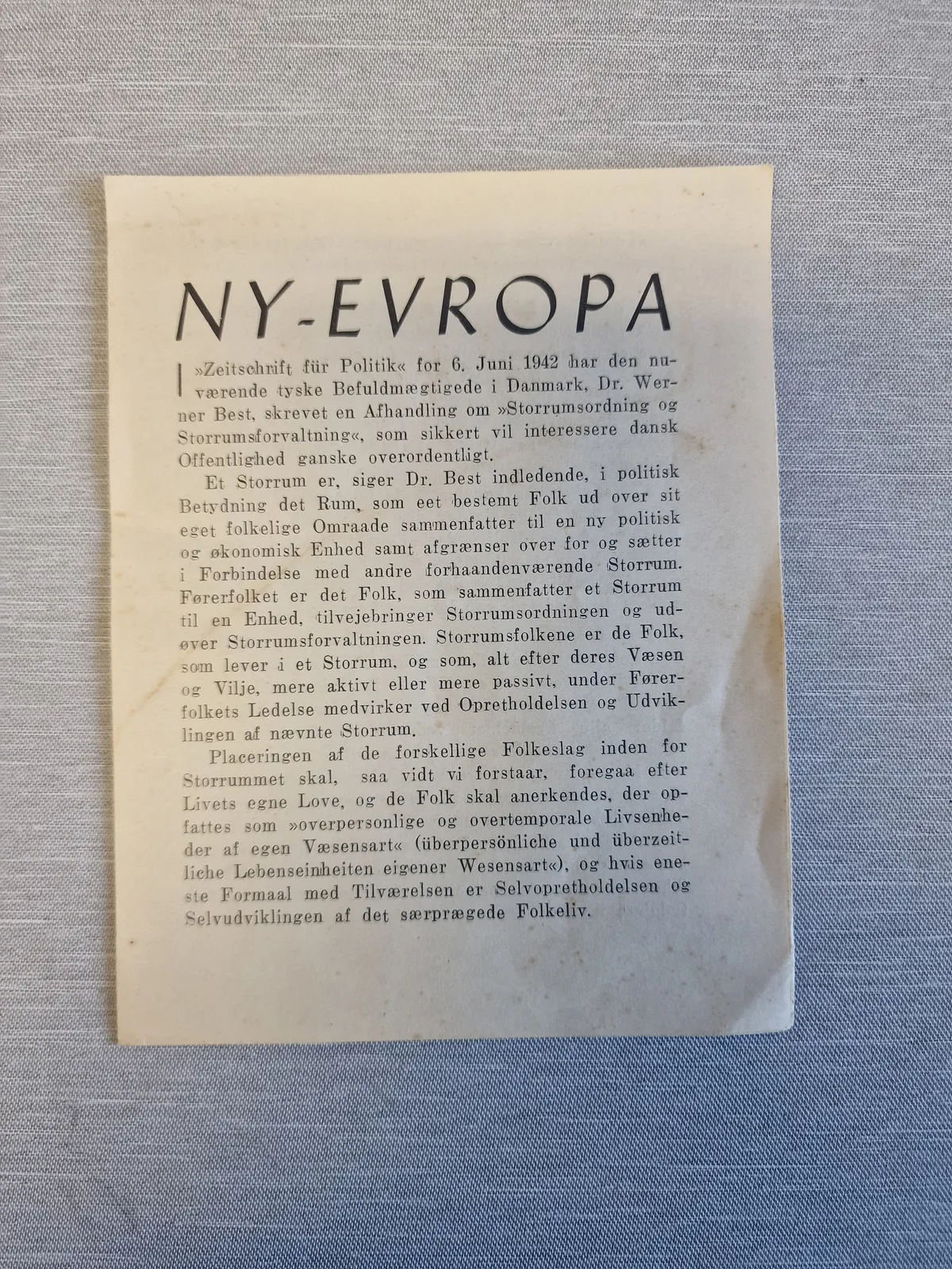 Originalt “Ny-Europa”