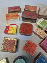 Stort lot originale ammunitions æsker, dåser  mm.