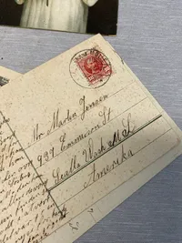 4 stk danske postkort - over 100 år gamle m danske frimærker