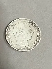 Dansk sølv 2 kr 1876