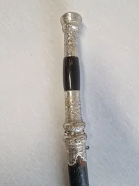 Original sølvmonteret Dha sværd fra Siam, uhyggelig skarp
