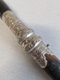 Original sølvmonteret Dha sværd fra Siam, uhyggelig skarp