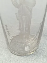 Sjælden originalt jubilæums glas fra den kongelige livgarde - 1658-1908 - glasset er blæst på Fyns Glasværk