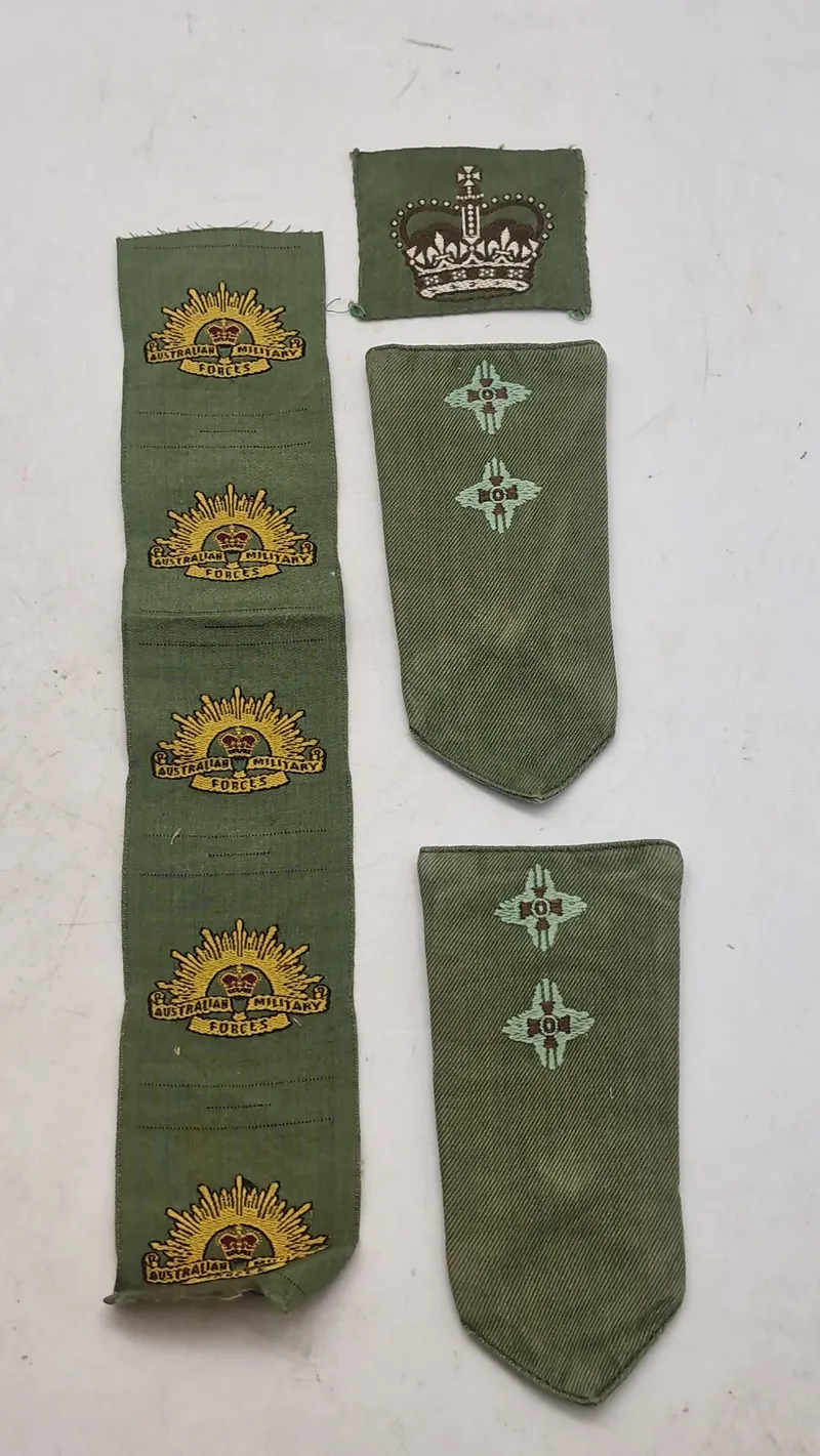 Samling australske Rising Sun stofmærker. Original