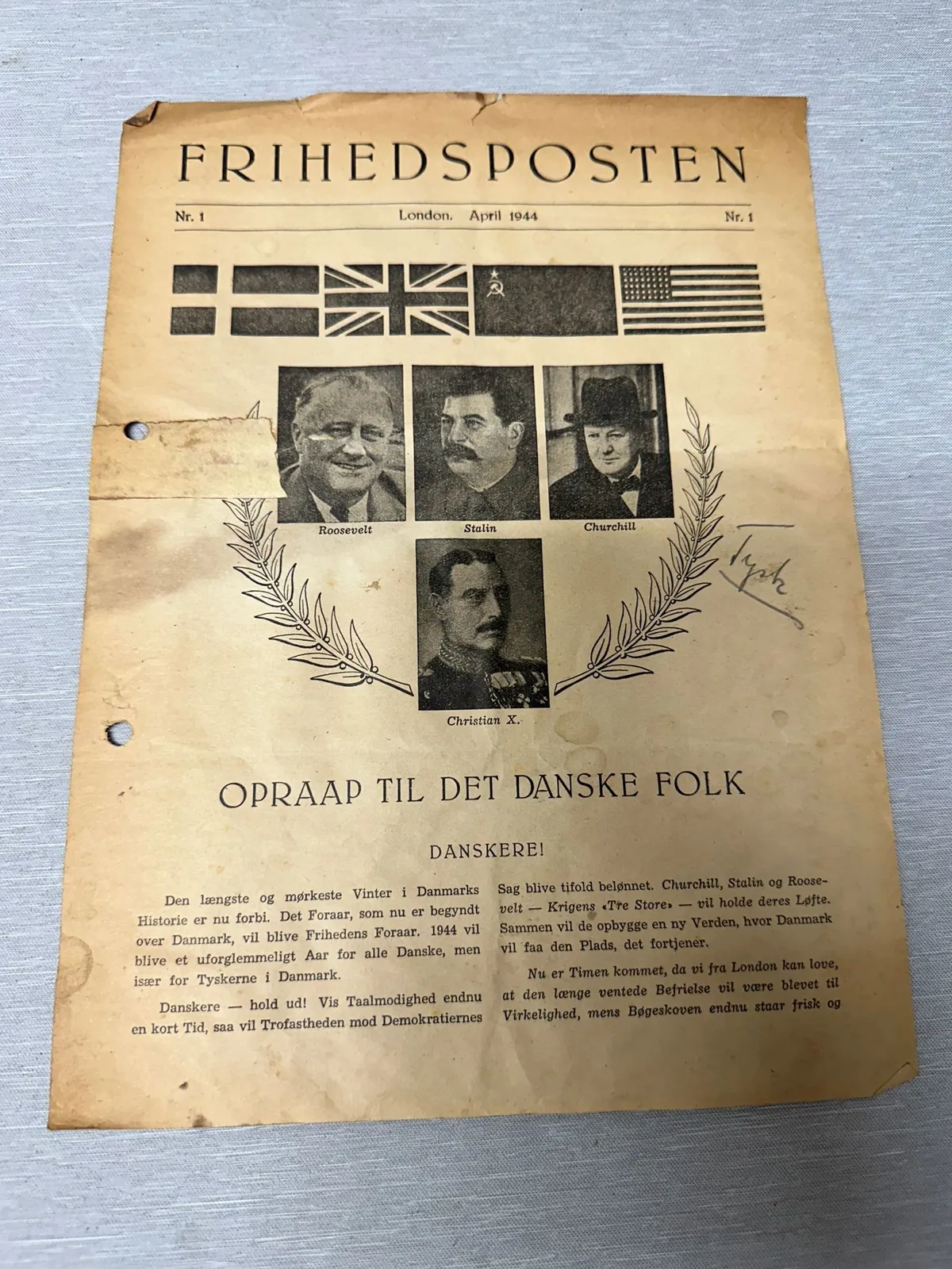 Originalt Tysk propaganda camoufleret som et illegalt blad