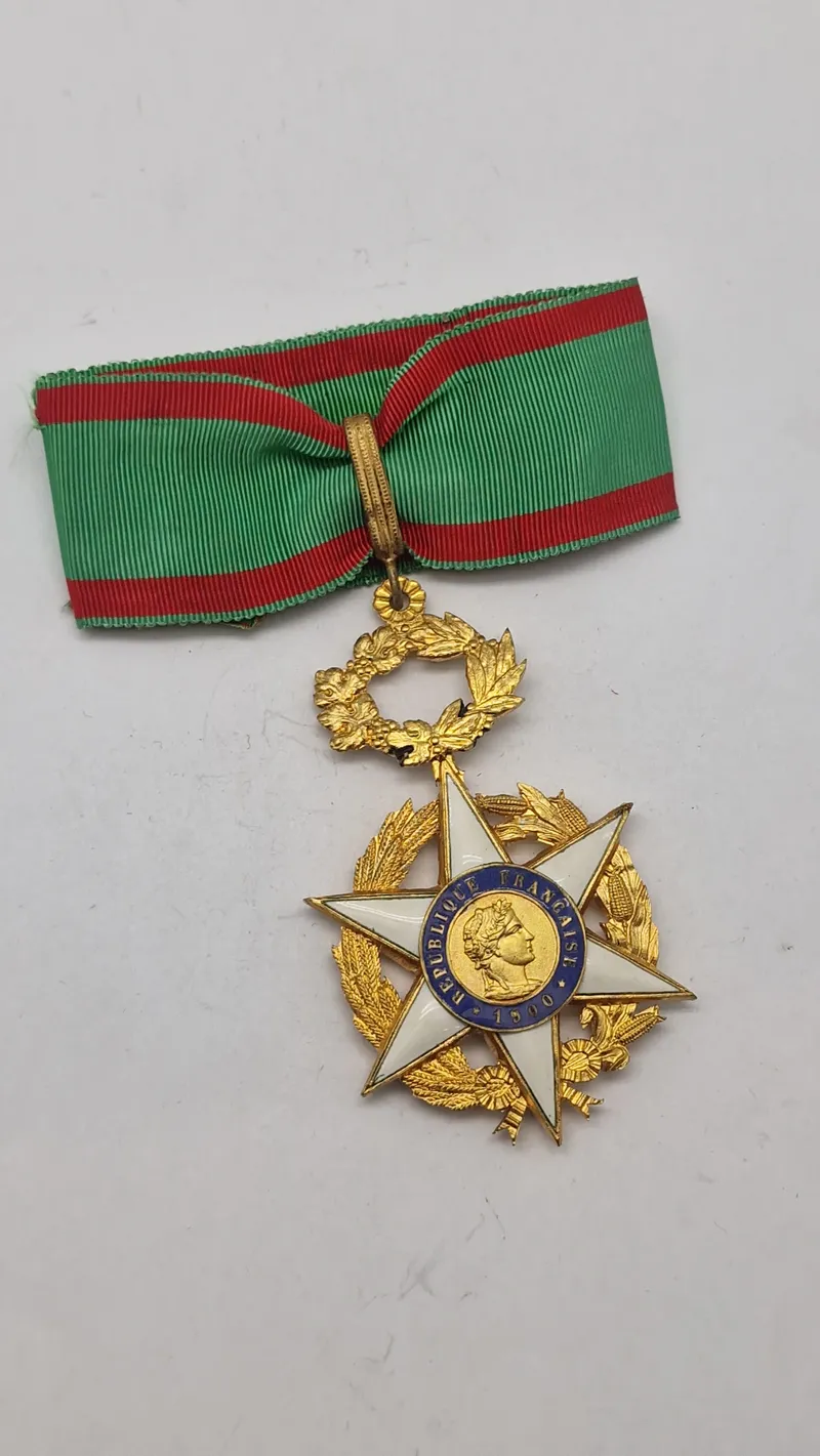 Fransk Ordre du Mérite agricole" (Ordenen for landbrugsfortjeneste). Original