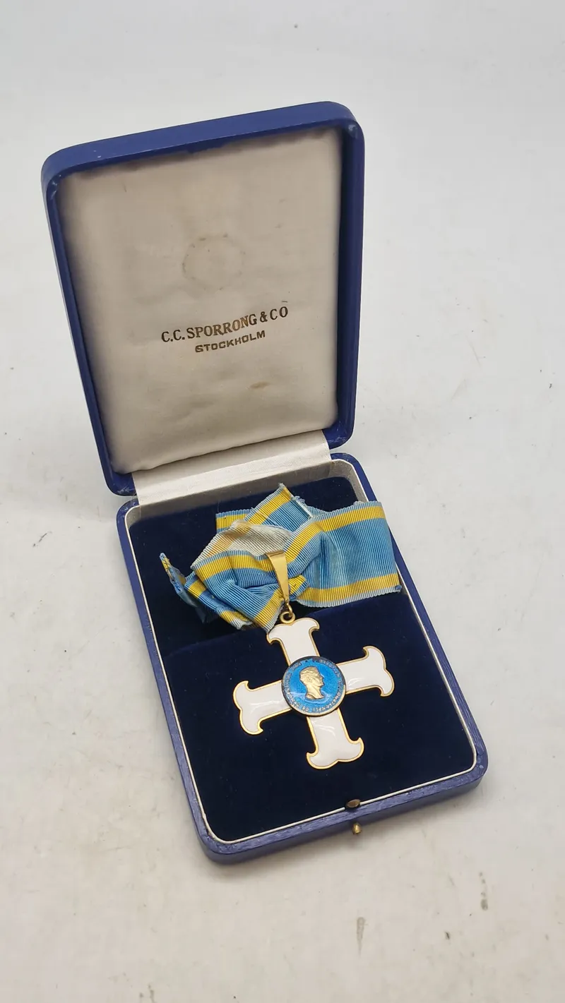 Svensk medalje for gymnastik i æske