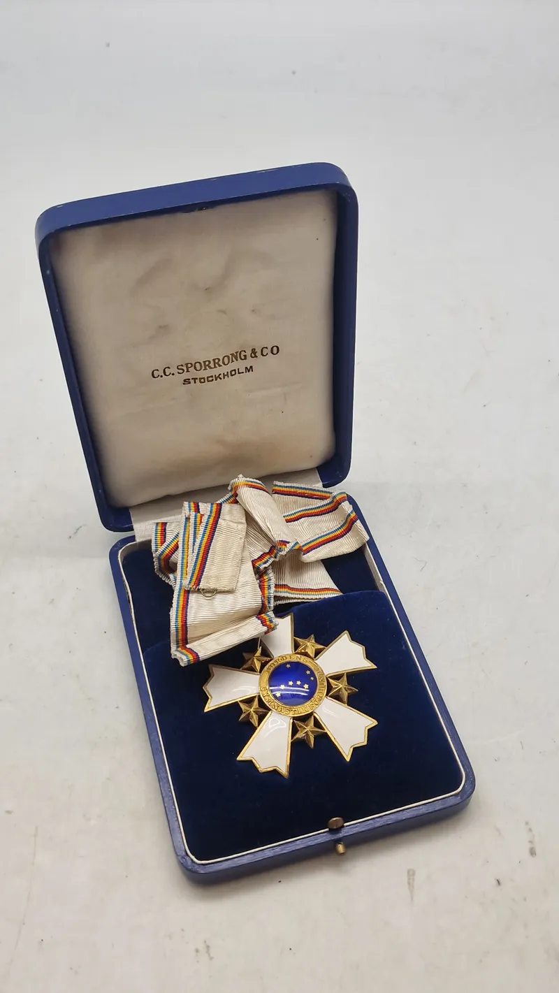 Svensk medalje for gymnastik i æske