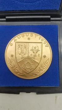 Rumænsk jubilæumsmønt fra 1997 med æske