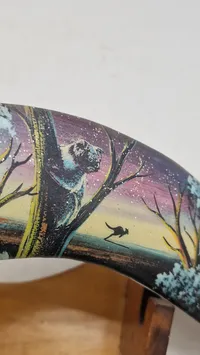 Australsk boomerang med holder, håndmalet