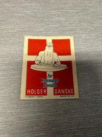 Original Holger Danske mærkat fra 1945