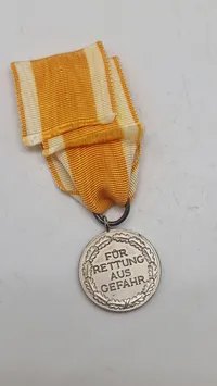 Tysk redningsmedalje fra delstaten Nordrhein-Westfalen. Original