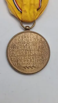 American Defense Service Medal med slutbruch (ww2 udgave). Original