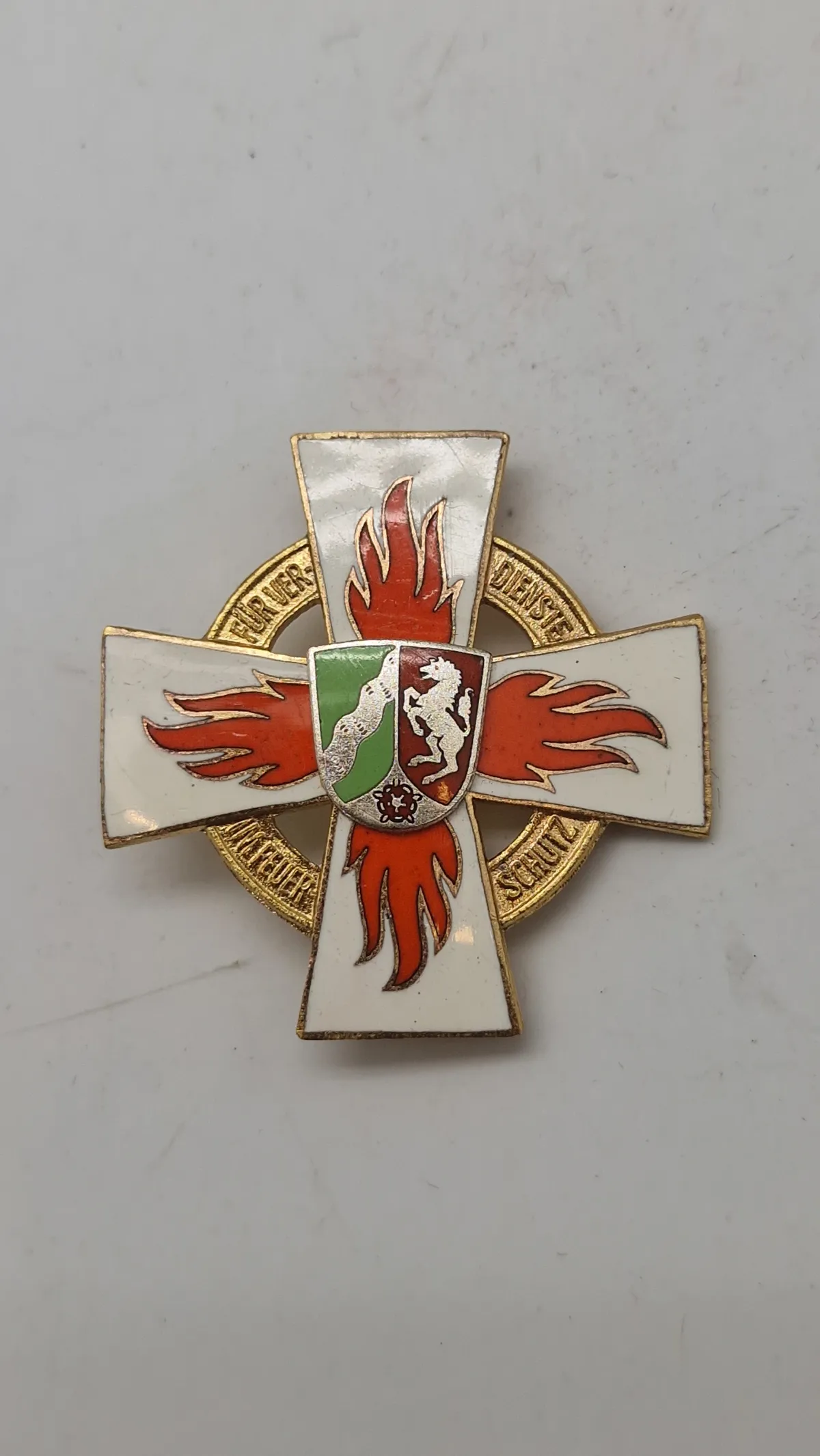 Tysk brandmedalje fra Nordrhein-Westfalen. Original