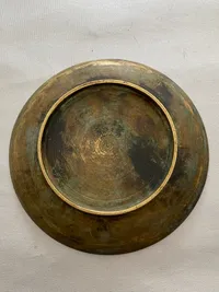 Original bronze skål/plakette med monogram fra Kong Christian X