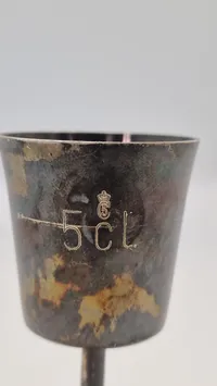 5 CL målekrus. Nysølv