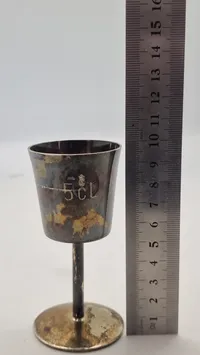 5 CL målekrus. Nysølv