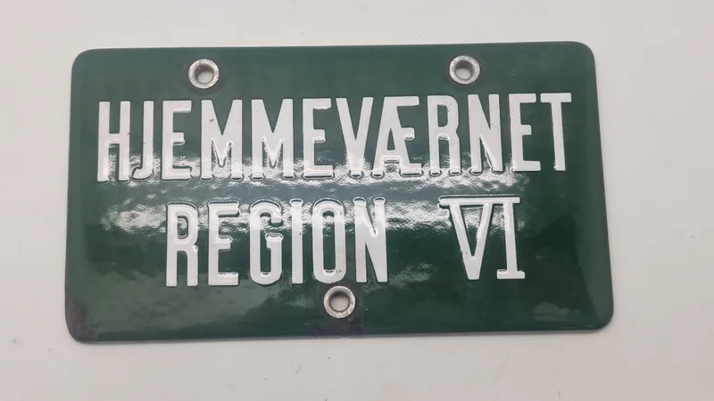Emalje skilt fra hjemmeværnet. Original