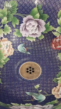 Kinesisk cloisonné emaljevask / vessel sink